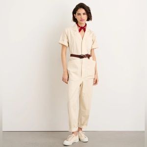 Alex Mill Standard Short Sleeve Jumpsuit Oatmilk size M